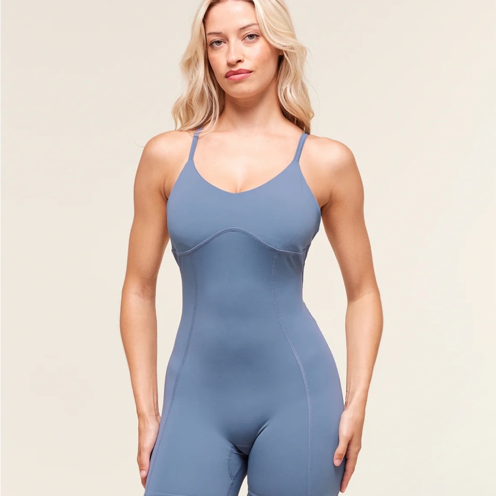 Gymshark Women's Strappy All in One  Blue Jumpsuit